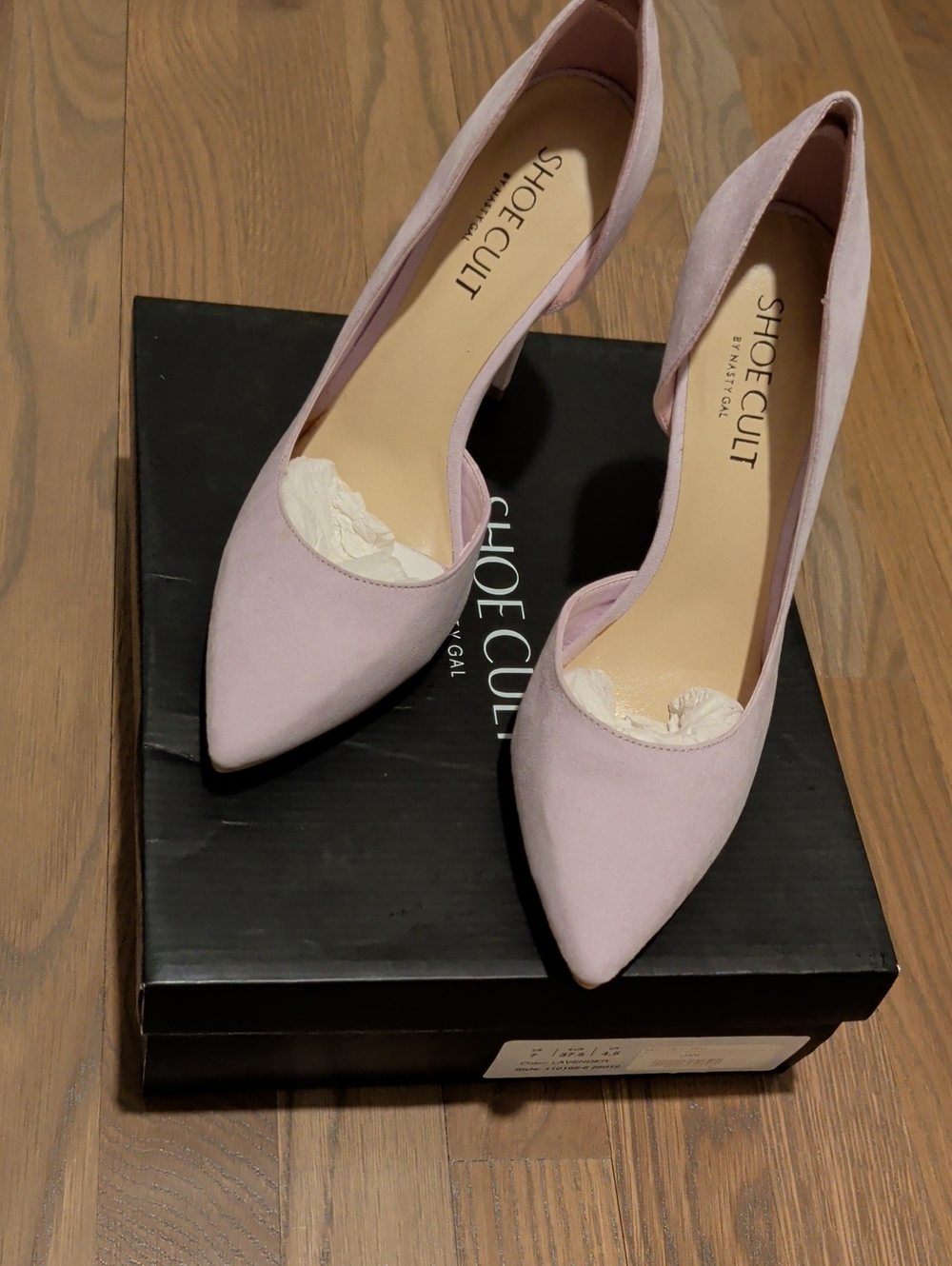 NWT Nasty Gal ShoeCult Women's Pointed Toe Pump Heels in Light Pink Lilac 37 7
